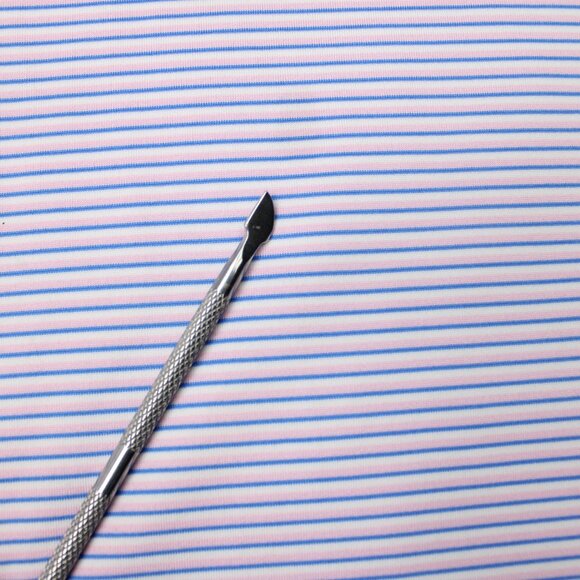 Harlestons Polo Shirt Mens 2XL XXL Pink/Blue Striped Tailored Fit Short Sleeve - Picture 3 of 15